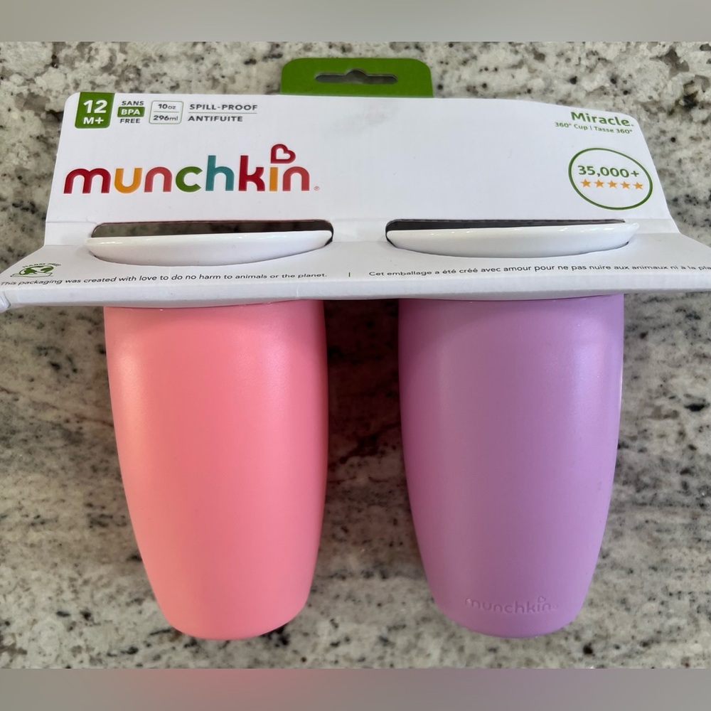Munchkin Miracle 360° Spill-Proof Cups - Pink & Lavender